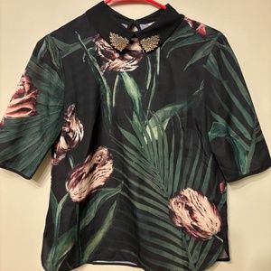 Ted Baker Shirt with metal collar, Size 1